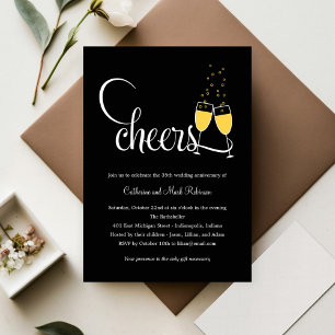 Invitación de aniversario de boda con brindis de c