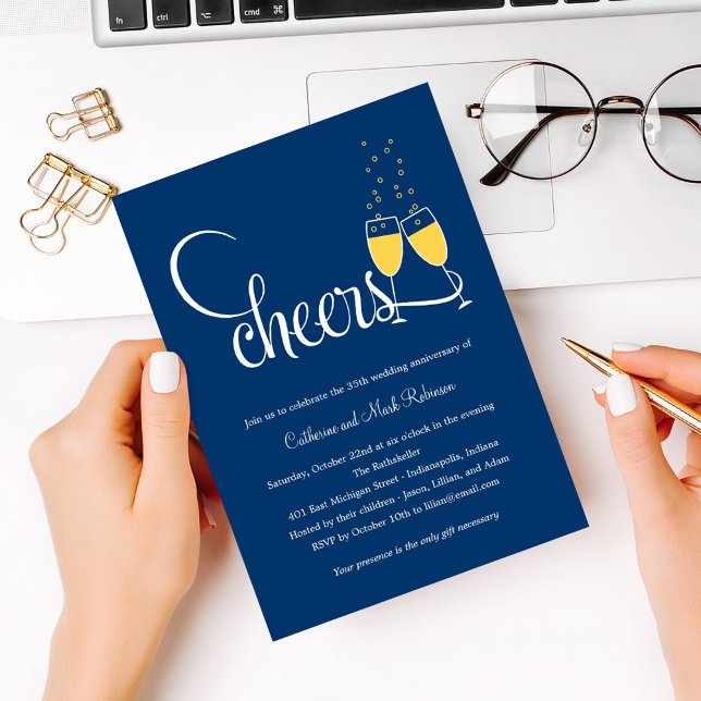 Invitación de aniversario de boda con brindis de c (Subido por el creador)