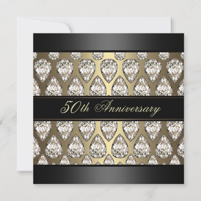 Invitación de aniversario de boda con diseño de di (Anverso)