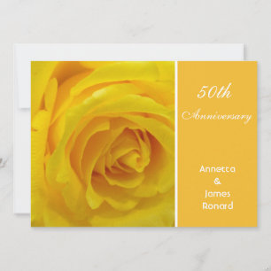 Invitación de aniversario de boda con flor de rosa