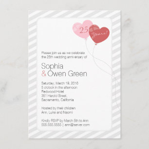 Invitación de aniversario de boda con globos de 4.