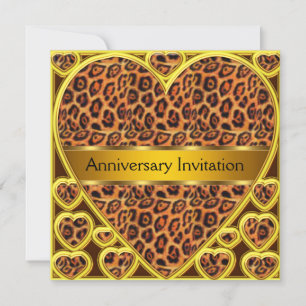 Invitación de aniversario de boda con leopardo Art
