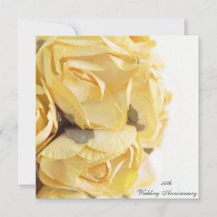 Invitación de aniversario de boda con rosas amaril