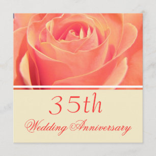 Invitación de aniversario de boda Coral Rose