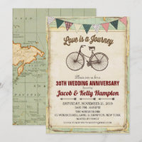 Invitación de aniversario de boda de bicicleta vin