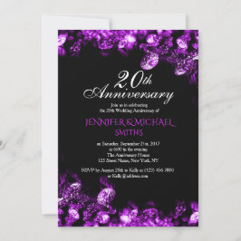 Invitación de aniversario de boda de diamante púrp