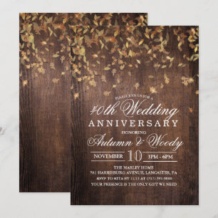 Invitación de aniversario de boda de otoño de CUAL