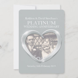invitación de aniversario de boda de platino con f