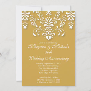 Invitación de aniversario de boda elegante en dama