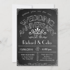 Invitación de aniversario de boda en pizarra 50º