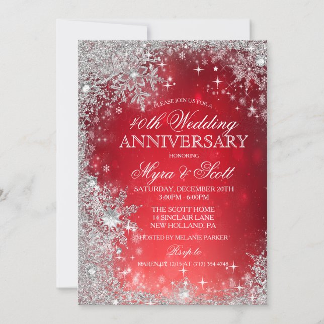Invitación de aniversario de boda en vacaciones de (Anverso)