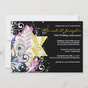 Invitación de Aniversario de Boda Judía Estelar
