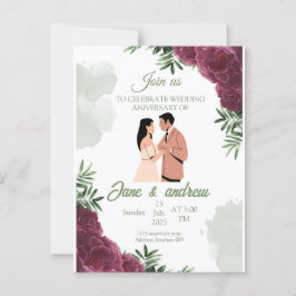 Invitación de Aniversario de Boda Personalizada