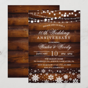 Invitación de aniversario de boda rústica para CUA