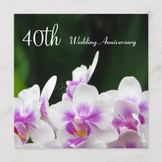 Invitación de aniversario de bodas 40º de orquídea