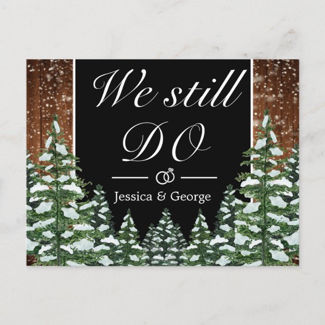 Invitación de aniversario de bodas Bosque Nevado A (Anverso)