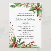 Invitación de aniversario de bodas Botánico Floral
