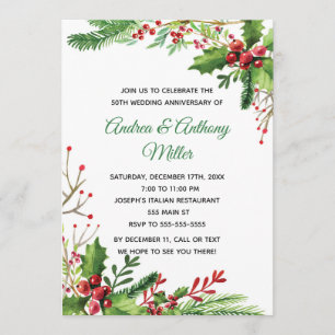 Invitación de aniversario de bodas Botánico Floral
