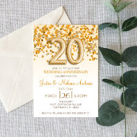 Invitación de aniversario de bodas de 20 años con