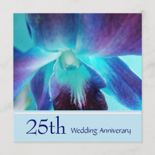 Invitación de aniversario de bodas de 25 años Blue