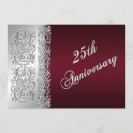 Invitación de aniversario de bodas de 25 años Burg