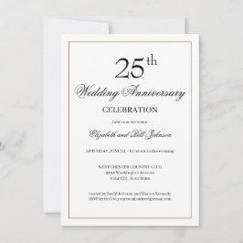 Invitación de aniversario de bodas de 25 años Chic