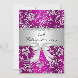 Invitación de aniversario de bodas de 25 años con 