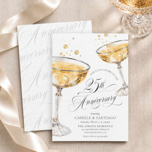 Invitación de aniversario de bodas de 25 años con