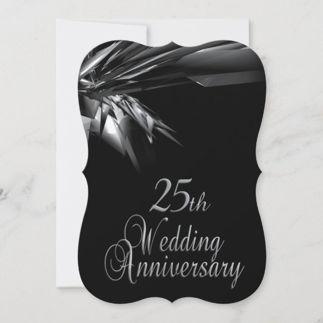 Invitación de aniversario de bodas de 25 años con  (Anverso)