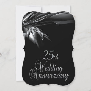 Invitación de aniversario de bodas de 25 años con 