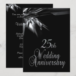 Invitación de aniversario de bodas de 25 años con 