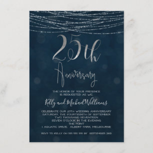Invitación de aniversario de bodas de 25 años con 
