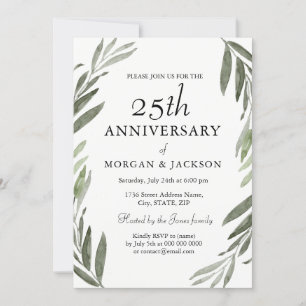 Invitación de aniversario de bodas de 25 años Coro