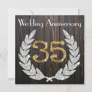 Invitación de aniversario de bodas de 35 años Diam