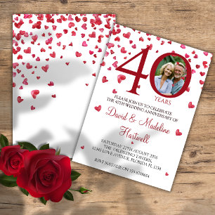 Invitación de aniversario de bodas de 40 años con