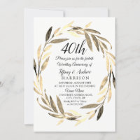 Invitación de aniversario de bodas de 40 años Coro