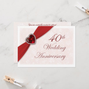 Invitación de aniversario de bodas de 40 años de D