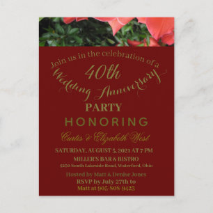 Invitación de aniversario de bodas de 40 años en r
