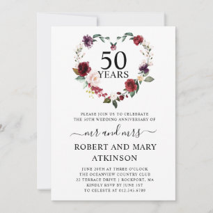 Invitación de aniversario de bodas de 50 años Burg