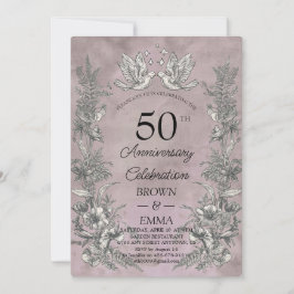 Invitación de aniversario de bodas de 50 años con 