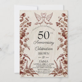 Invitación de aniversario de bodas de 50 años con 