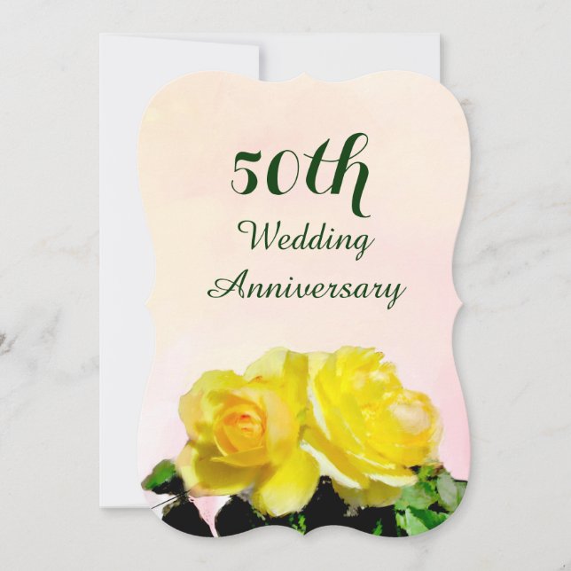 Invitación de aniversario de bodas de 50 años con  (Anverso)