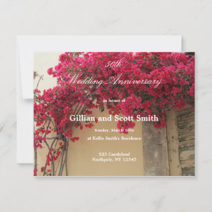 Invitación de aniversario de bodas de 50 años flor