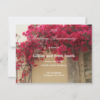 Invitación de aniversario de bodas de 50 años flor