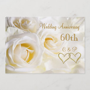 Invitación de aniversario de bodas de 60 años con