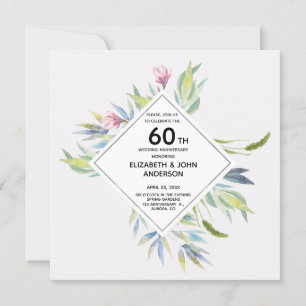Invitación de aniversario de bodas de 60 años en e