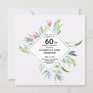 Invitación de aniversario de bodas de 60 años en e