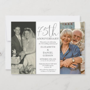 Invitación de aniversario de bodas de 75 años Ento