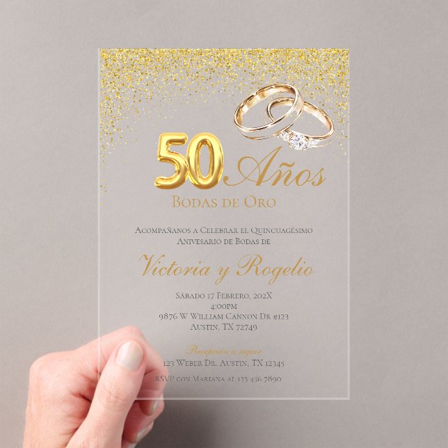 Invitación de aniversario de bodas de acrílico núm (Insitu (portátil))