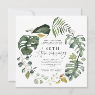 Invitación de aniversario de bodas de acuarela de 